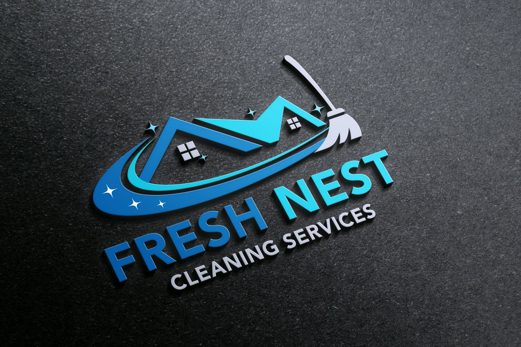 Logo Design - Cleaning Business Logo | House Cleaning Service Logo | Cleaning Services Logo Design
