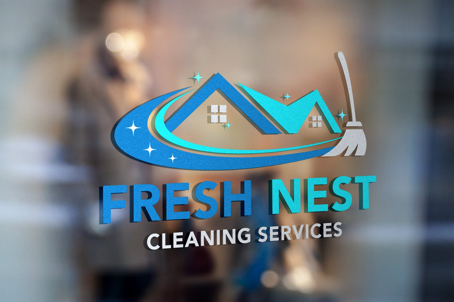 Logo Design - Cleaning Business Logo | House Cleaning Service Logo | Cleaning Services Logo Design