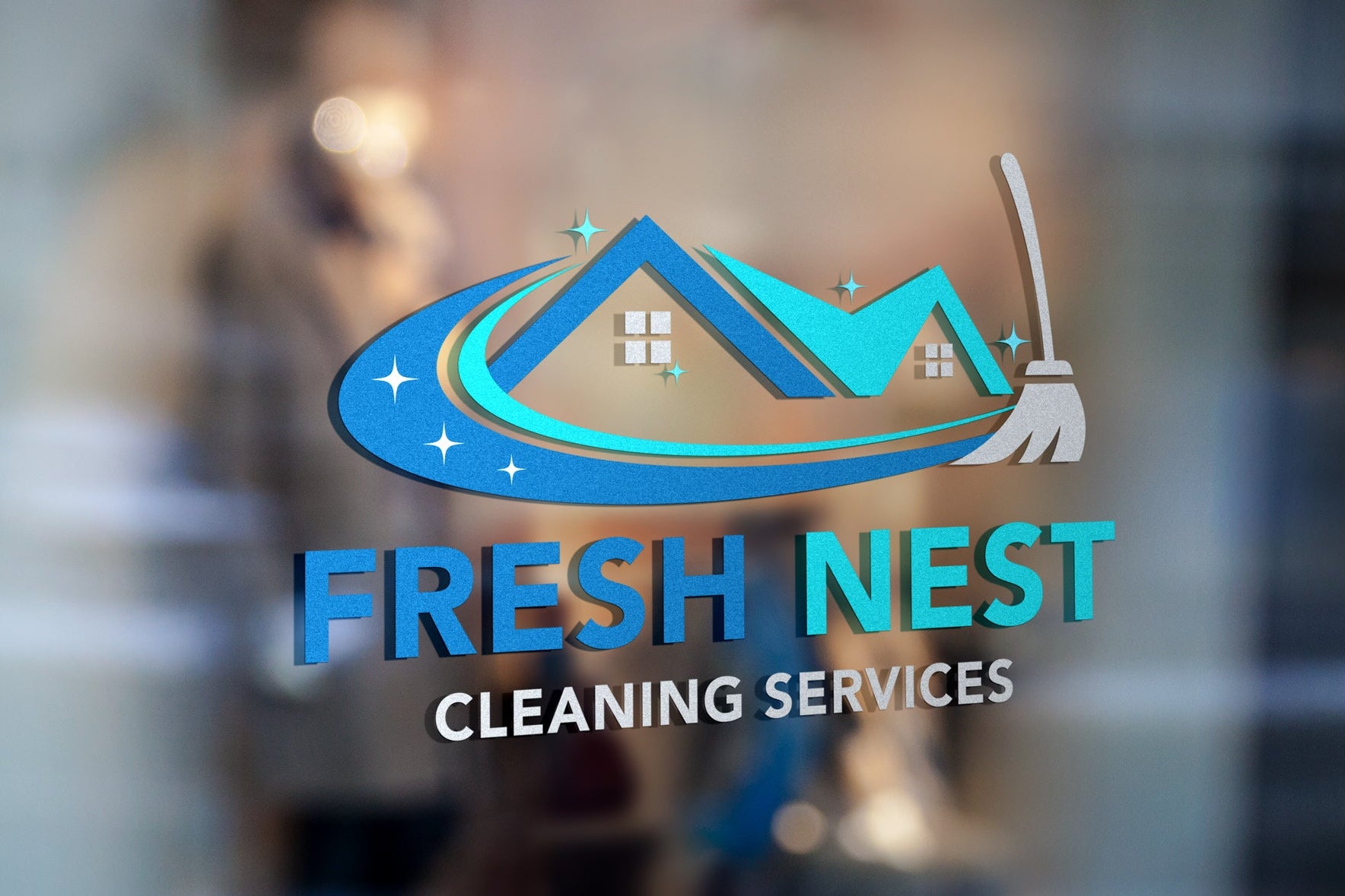 Logo Design - Cleaning Business Logo | House Cleaning Service Logo | Cleaning Services Logo Design
