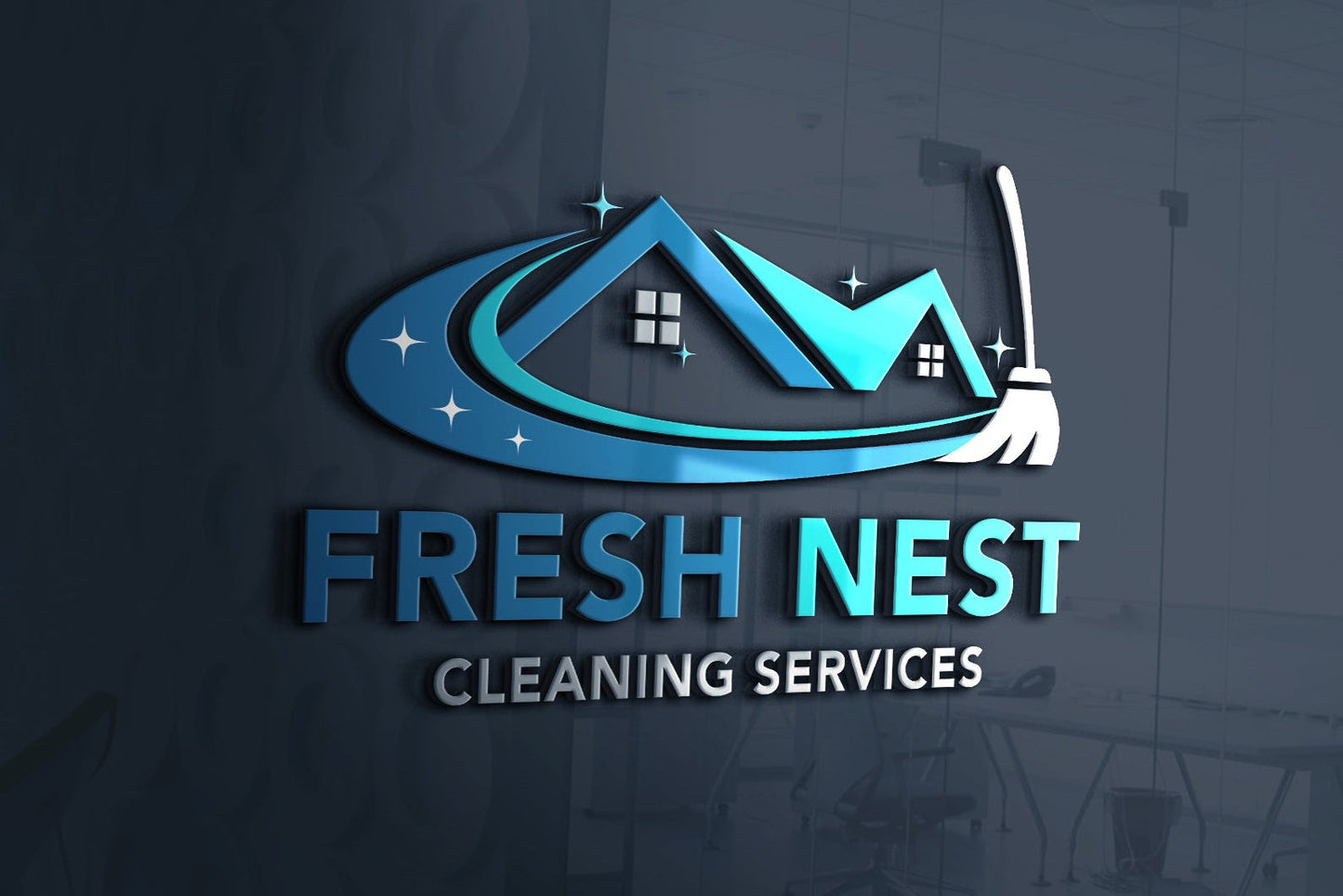 Logo Design - Cleaning Business Logo | House Cleaning Service Logo | Cleaning Services Logo Design