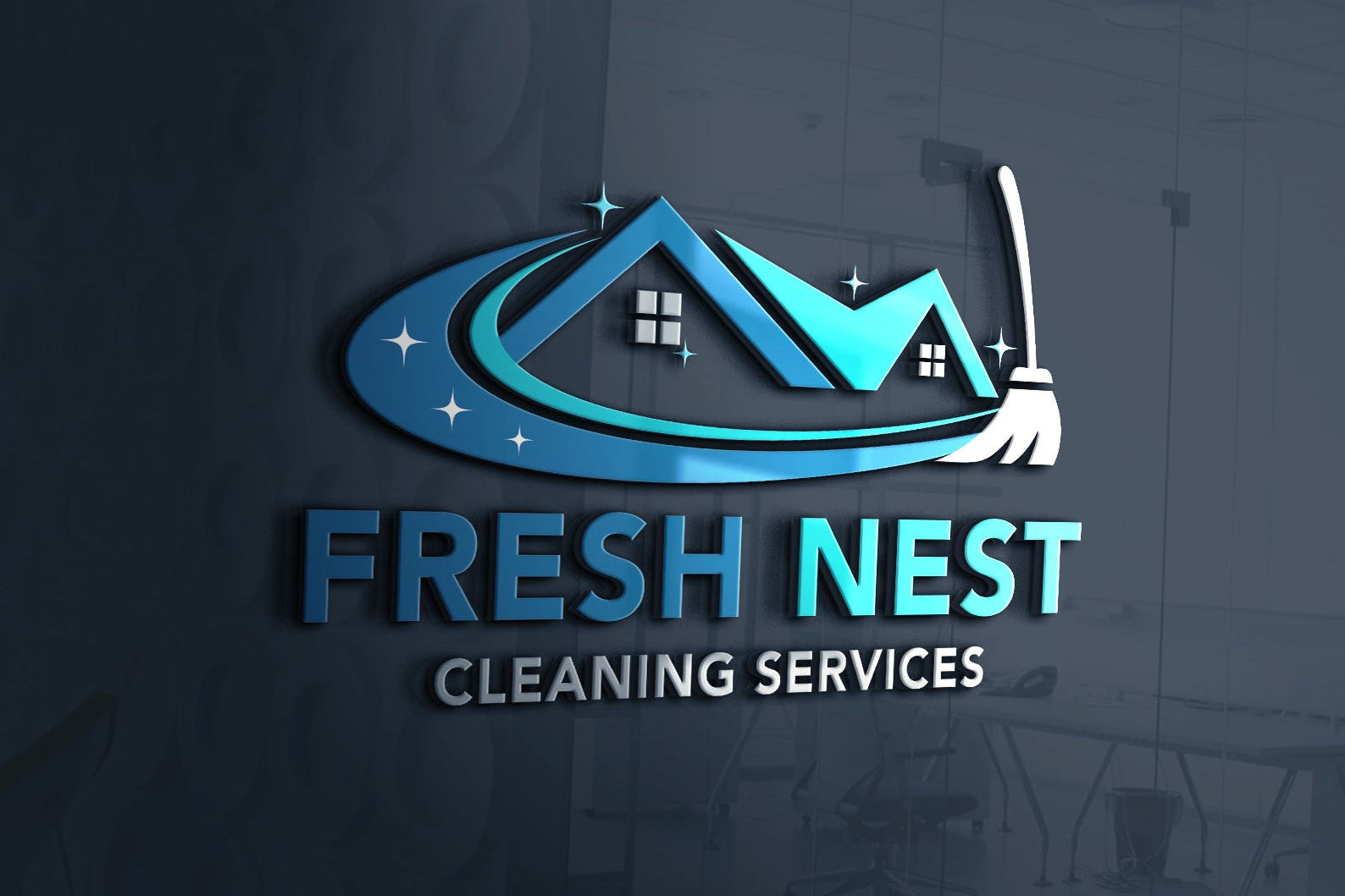 Logo Design - Cleaning Business Logo | House Cleaning Service Logo | Cleaning Services Logo Design