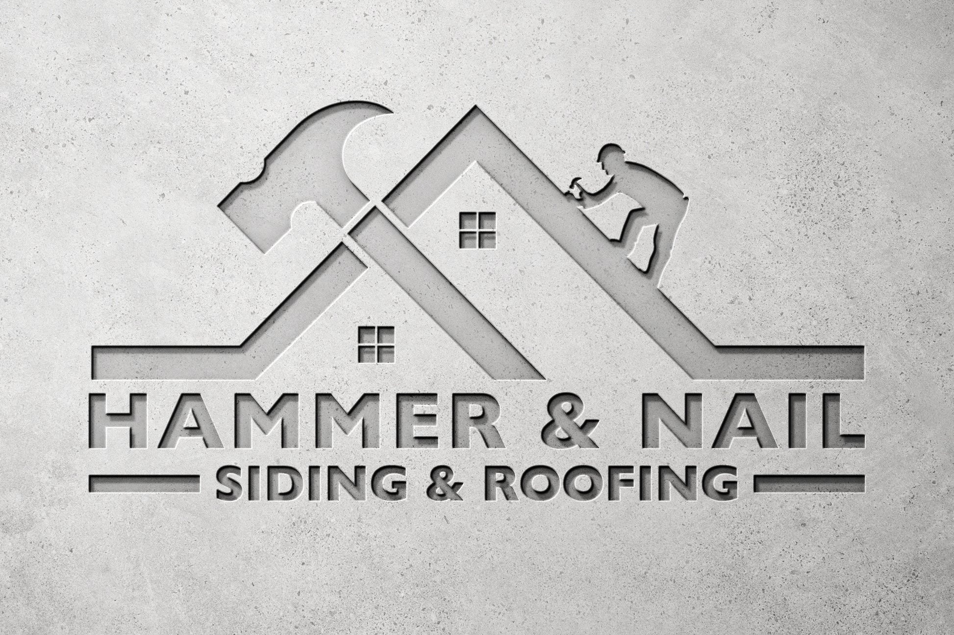 Logo Design - Construction Business Logo | House Design | Hammer Design | HandyMan Services Logo