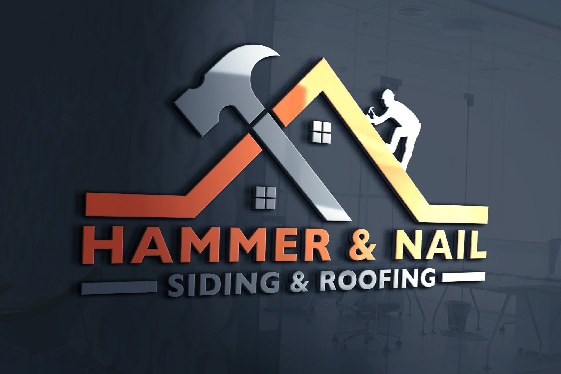 Logo Design - Construction Business Logo | House Design | Hammer Design | HandyMan Services Logo