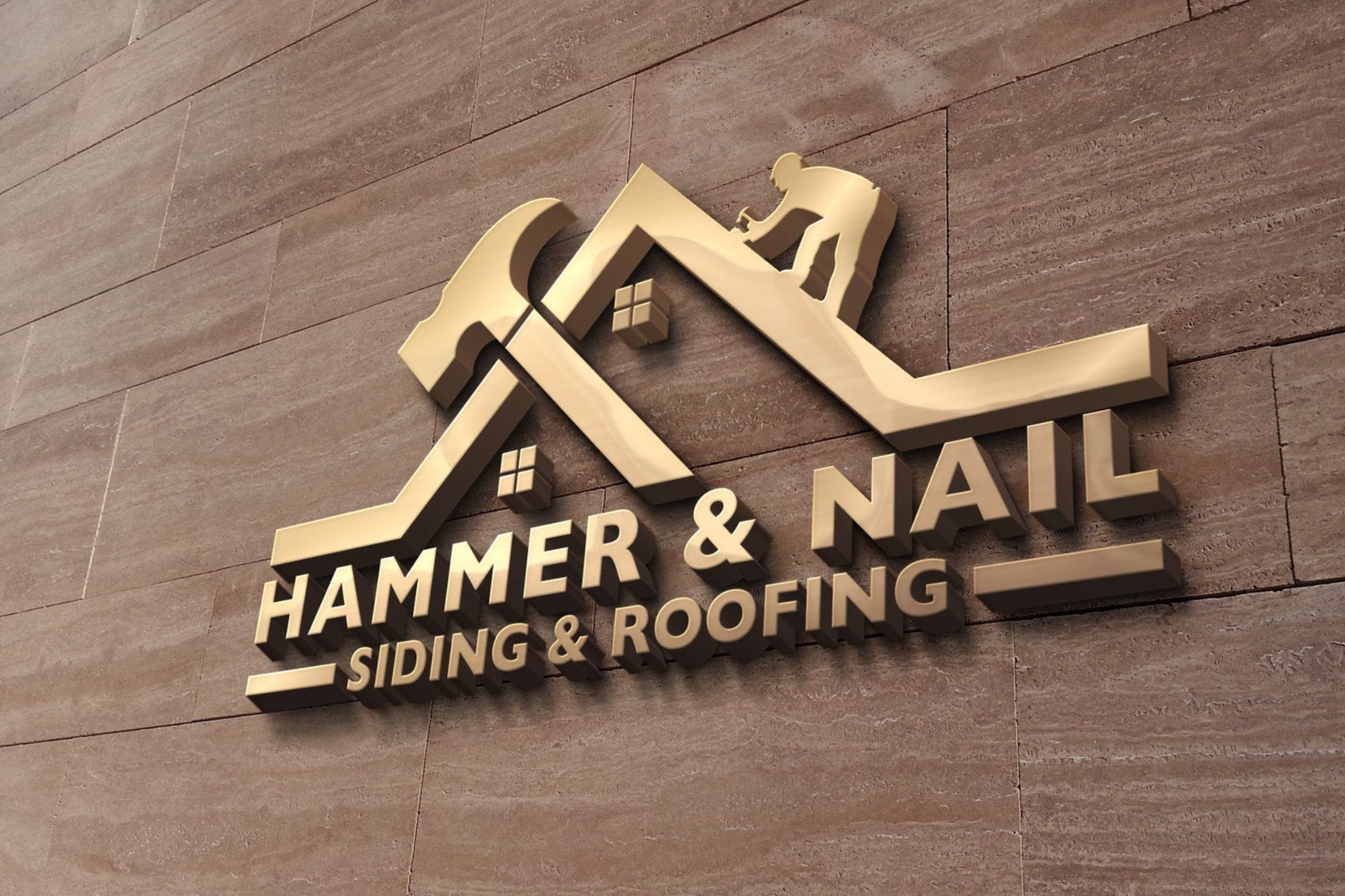 Logo Design - Construction Business Logo | House Design | Hammer Design | HandyMan Services Logo