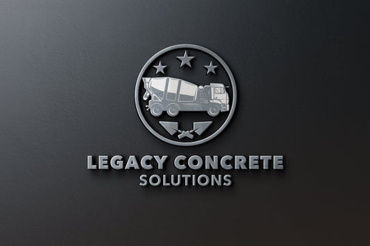 Logo Design - Construction Logo Design | Concrete Business Logo | Cement Truck Logo | Concrete Company Logo
