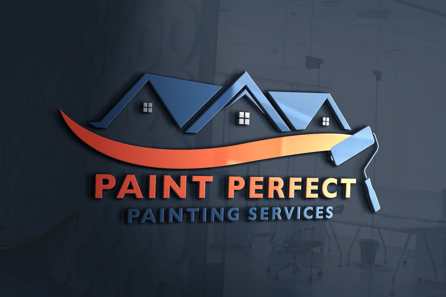 Painting Business Logo Design | Painting Company Logo | Paint Brush Logo Design | Paint Roller Design | Paint Services Logo | Construction