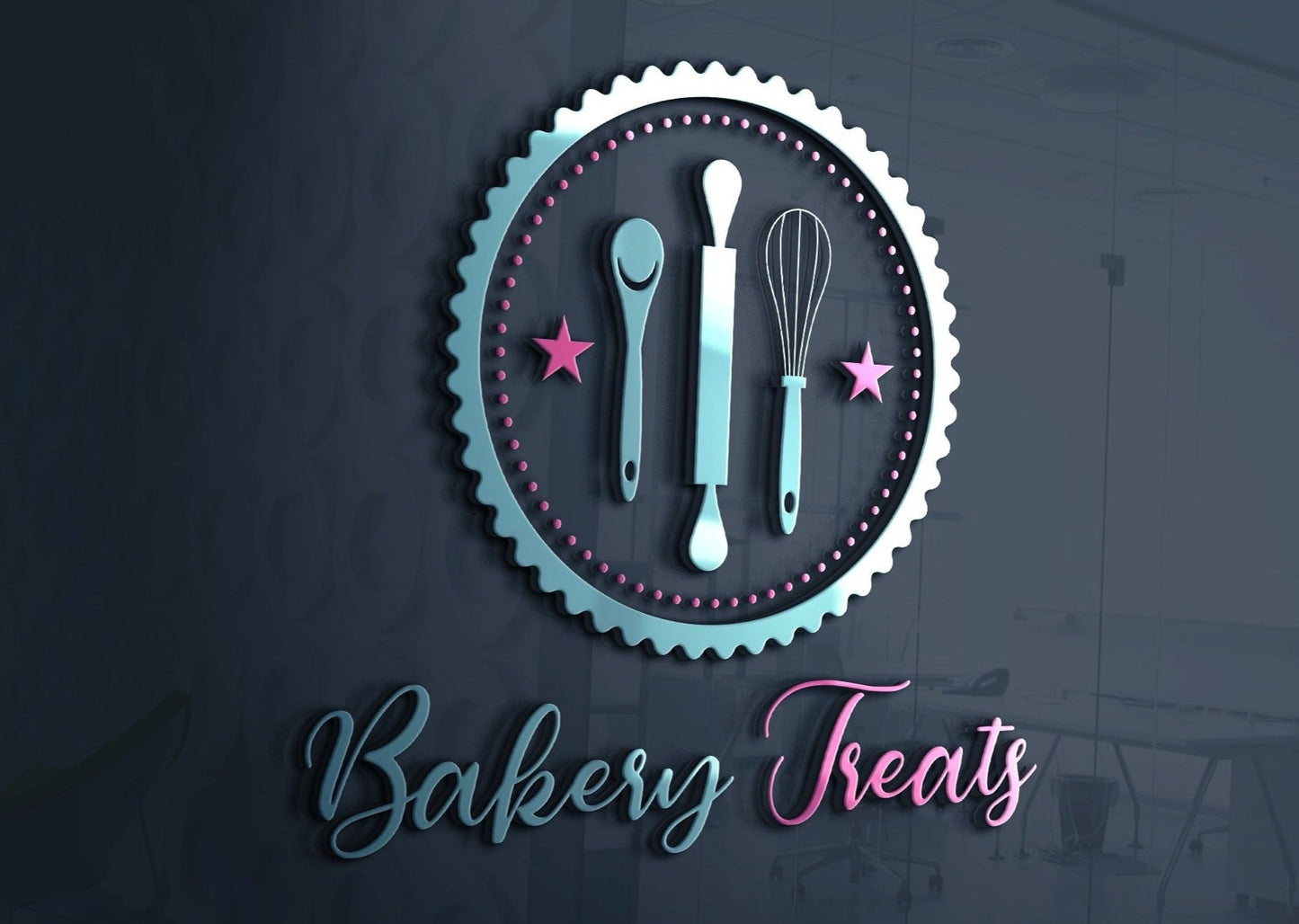 Chocolate sweets shop logo label Royalty Free Vector Image